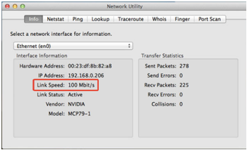 ethernet status only 100mbps mb bios